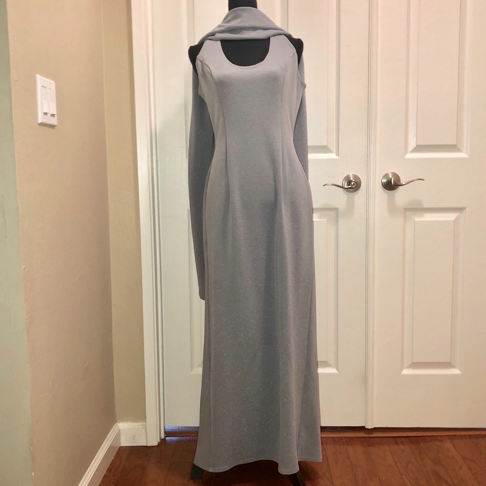 Jessica McClintock Sparking Evening Gown w/Shawl